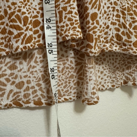 Loft Animal Print Peasant Blouse Medium neutral boho effortless feminine - Picture 10 of 11